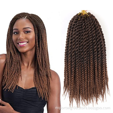 Senegalese Ombre Synthetic Crochet Hair Thick Twist Braiding Hair Extensions Smooth And Soft Crochet Twist Hair Braids